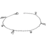 Řetízek na nohu s notami a kuličkami