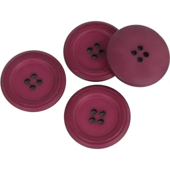 Knoflík Knoflík čtyřdírkový s ozdobným okrajem - 48" - 30,48mm Knoflík čtyřdírkový s ozdobným okrajem: Vínová