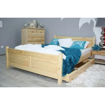 Postel Maxi-Drew Postel z masivu Lena 90x200 borovice + rošt (Barva dřeva: Ořech)