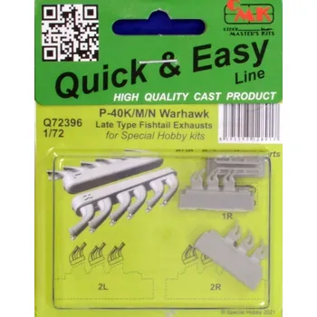 Plastikový model 1/72 P-40K/M/N Warhawk Late Type Fishtail Exhausts