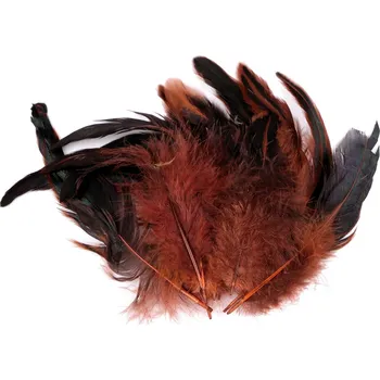 Slepičí peří délka 6-20 cm, barva 22 červenohnědá