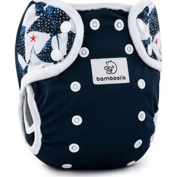 Plenkové kalhoty Bamboolik Svrchní kalhotky Duo (Patentky), Tmavě modrá + Rejnoci