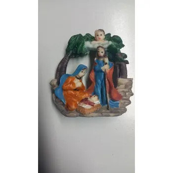 Vánoční dekorace Betlém keramický 8x 8 cm, Marie, Josef a Ježíšek + anděl