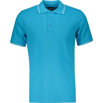 Pánské tričko Pánské triko s límečkem JAMES NICHOLSON JN986 TURQUOISE/WHITE S