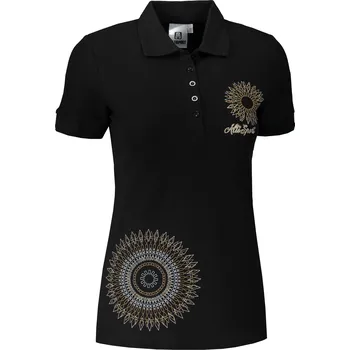 Dámské triko s límečkem ALTISPORT ALW024210 ČERNOZLATÁ XS