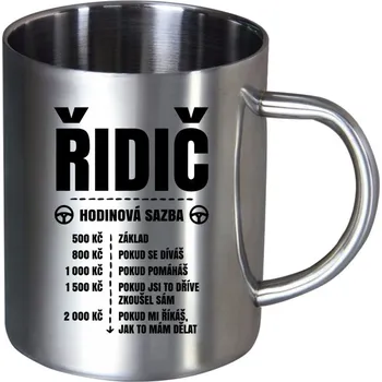Nerezový hrnek Hodinová sazba - řidič