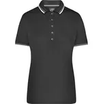 Dámské triko s límečkem fashion JAMES NICHOLSON JN965 BLACK/WHITE/GREY XL