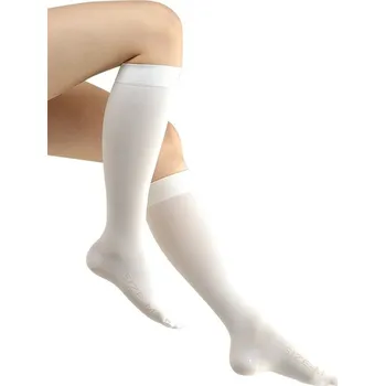 Stahovací punčochy Avicenum ANTI-TROMBO PREMIUM podkolenky s patou pro ležící pacienty, bílá Barva: Bílá, Velikost: L