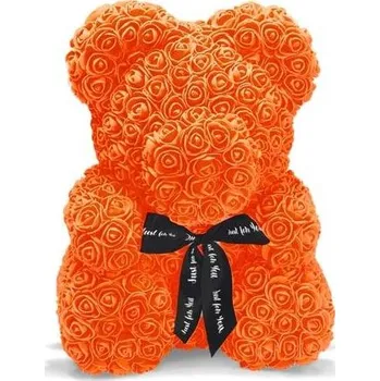 plyšák Medvídek z růží - oranžový 40 cm