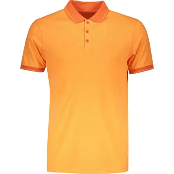 Pánské tričko Pánské triko s límečkem melange JAMES NICHOLSON JN706 ORANGE MELANGE/DARK ORANGE L