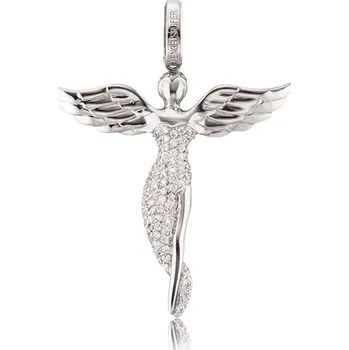 Přívěsek Engelsrufer Anděl stříbrný se zirkony M Stříbrná