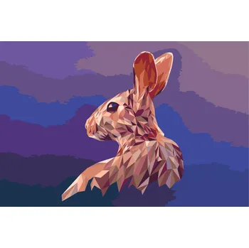 Malování podle čísel - Vektorový zajíc Velikost: 40x60cm, Rámování: Pouze srolované plátno