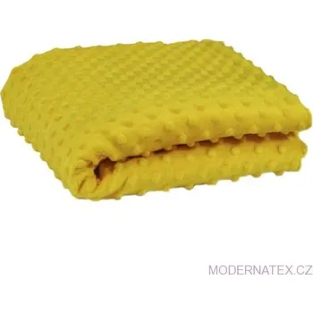 Látka mikroplyš Minky 380 Puntík, barva Horčicová