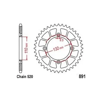 Řetězová sada pro motocykl Rozeta KTM Freeride 250 F rok 18-20
