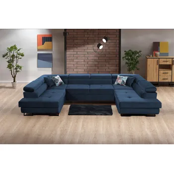 Sedací souprava Rozkládací rohová sedačka WENIA U modrá