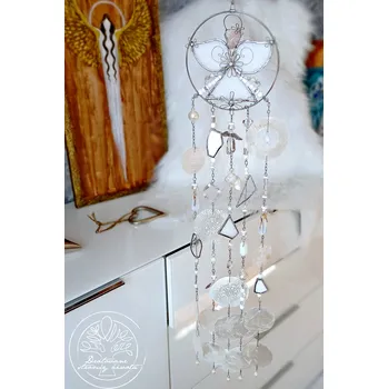 Andělská zvonkohra Tiffany Moudrost a štěstí 15x80cm KřídlAndělů