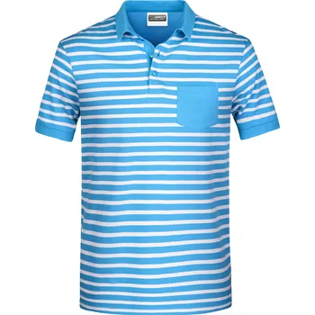 Pánské tričko Pánské triko s límečkem JAMES NICHOLSON 8030 ATLANTIC/WHITE S