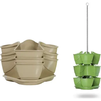 Květináč Patrový závěsný květináč na bylinky - COUBI latté