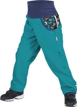 Chlapecké kalhoty Unuo Softshellové kalhoty s fleecem Pejsci smaragdové