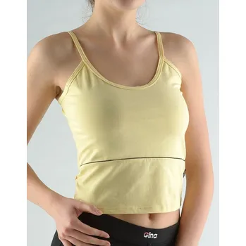 Dámské tričko GINA dámské tílko, širší ramínka, šité 98001P šampaň černá S