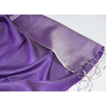 Šála Hedvábná šála Šrínagar - Švestkově fialová