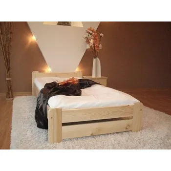Postel Maxi Postel Euro 180x200 cm masiv borovice bez roštu, Barva: bílá