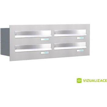 Poštovní schránka Poštovní schránka B-047 - pro zazdění čelní deskou - NEREZ / šedá