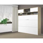 Nabytekmorava Sklápěcí postel VS1056 MAX, 200x140cm barva lamina: akát/bílé dveře, matrace: bez matrace, varianta dveří: lesklé