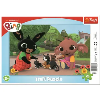 Puzzle Trefl Bing Hra s koťaty 15 dílků