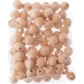 Dětské navlékací korálky Korálky dřevěné 1cm , 1ks přírodní