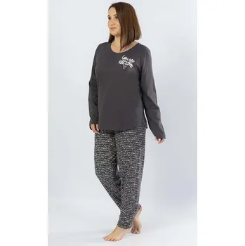 Dámské pyžamo Dámské nadměrné pyžamo dlouhé Šárka 3XL - vyrobeno v EU
