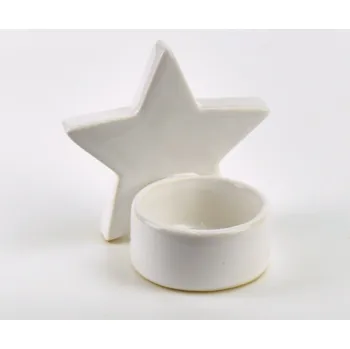 Vánoční dekorace Svícín bílý s hvězdou