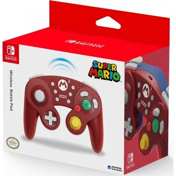 Herní ovladač HORI GameCube Style bezdrátový BattlePad - Mario (Switch)