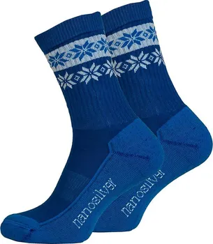 Dámské ponožky Termo ponožky SNOW barevné - XL 47/49 - modrá/bílá vhodné pro každodenní nošení i na sport
