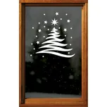 Stromeček + hvězdičky, 30 x 30 cm (Samolepicí dekorace - vánoční)