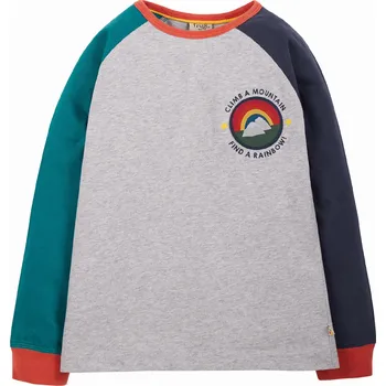 Chlapecké tričko Dětské triko s dlouhým rukávem Barevné bloky a nášivka Frugi Velikost: 4-5r