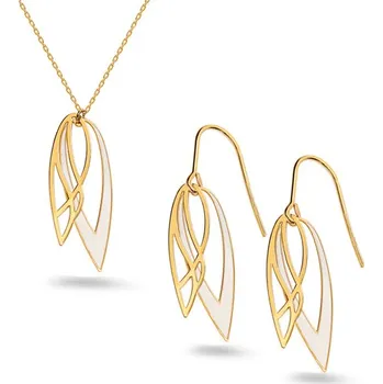 Souprava šperků Zlatá souprava Křídlo IZ25127S + dárkové balení LUXUS zdarma