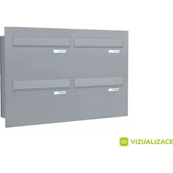 Poštovní schránka Poštovní schránka typu A (370x220x100) - pro zazdění s čelní deskou - lakovaná - RAL 9016 MAT. - BÍLÁ