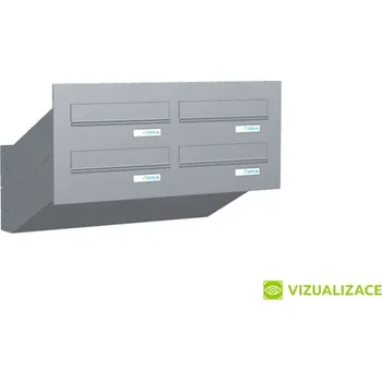 Poštovní schránka Poštovní schránka D-046 - pro zazdění s čelní deskou - lakovaná - RAL 7035 MAT. - SVĚTLE ŠEDÁ