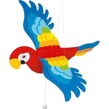 Dětské zboží Závěsná hračka - Papoušek velký dřevěný (Goki)