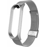 MůjMiBand.cz Milánský tah celokovový náhradní náramek univerzální pro Mi Band 3/4/5/6 se zapínáním Barva: stříbrná MBSCZ-MT4Z001
