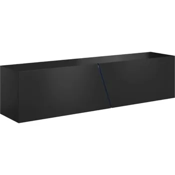 Televizní stolek SIGNAL Závěsná skříňka pod TV - SIMENA, matná černá/lesklá černá