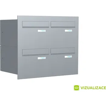 Poštovní schránka Poštovní schránka B-246 - pro zazdění s čelní deskou - lakovaná - RAL 8011 MAT. - HNĚDÁ OŘECHOVÁ