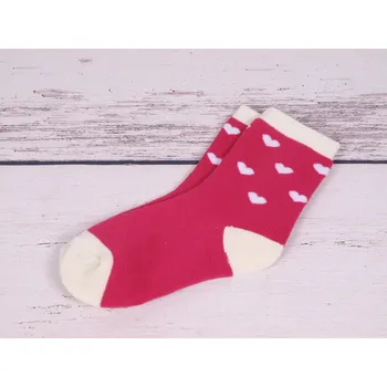 Termo ponožky Evona teplé tm. růžové se srdíčky velikosti ponožek: 23-26 ( EUR vel. 35-39)