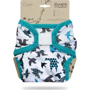Plenkové kalhoty Petit Lulu s.r.o. Tyrkysoví ptáčci - svrchní kalhotky XL