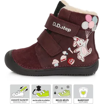 Dětská treková obuv D.D.Step D.D. step dívčí zimní obuv W063-422M Barva: malinová, Velikost: 27