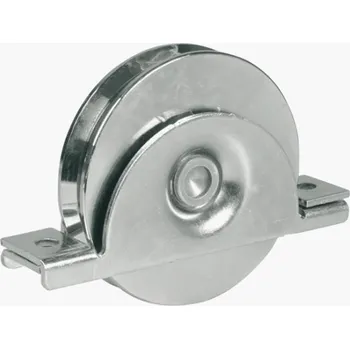 IBFM Kladka 393 - jednoložisková kladka o průměru 60-140 mm s držákem pro přišroubování a zapuštění kladky do jeklu brány Velikost: 120