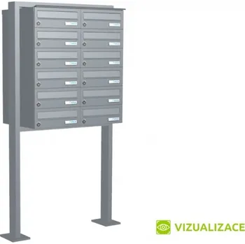 Poštovní schránka Poštovní schránka B-01 - volně stojící ve stojanu z JPU profilu - lakovaná - RAL 9016 MAT. - BÍLÁ