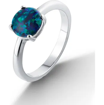 Prsten NUBIS® Stříbrný prsten se zeleným opálem - velikost 50 - NB-5084-50