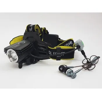 LED čelovka DZL-W621, kvalitní dobíjecí LED svítilna a bluetooth bezdrátová sluchátka